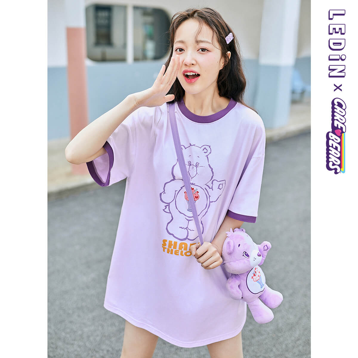 【愛心熊聯名】樂町可愛連衣裙2021早春少女心俏皮印花T卹連衣裙 【愛心熊聯名】樂町可愛連衣裙2021早春少女心俏皮印花T卹連衣裙